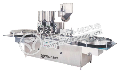 Twin Head Injectable Powder Filling with Rubber Stoppering Machine